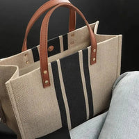 Sac Bandoulière Élégant à Rayures - TOTE BAG