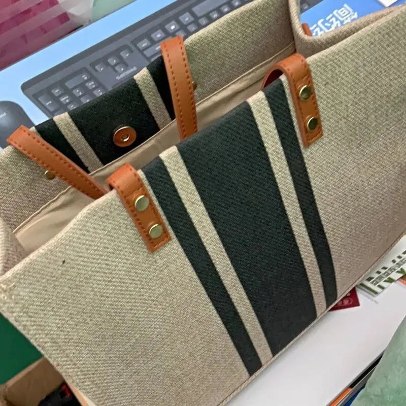 Sac Bandoulière Élégant à Rayures - TOTE BAG