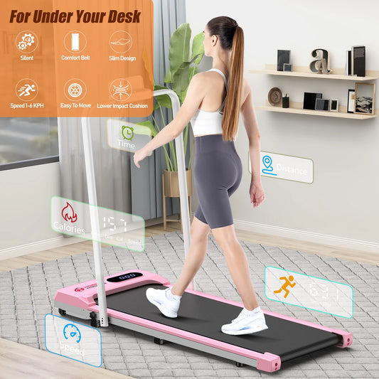 Tapis de course pliable rose – Fitness à domicile